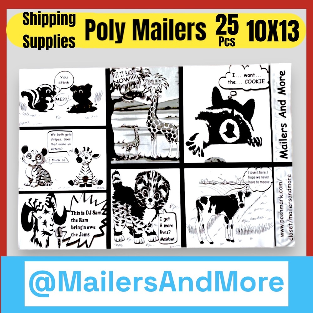 25 10X13 Comic Strip Poly Mailers, Shipping Envelopes PRICE IS FIRM - Picture 4 of 8